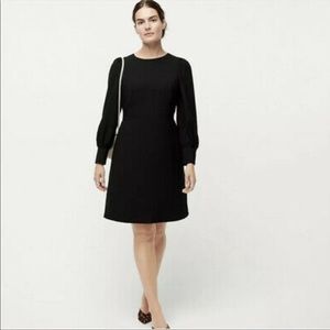 J. Crew Long Sleeve Button Cuffed Black Dress J2205 Size 8